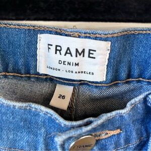Frame Denim High-Waist Studded-Hem Cropped Jeans